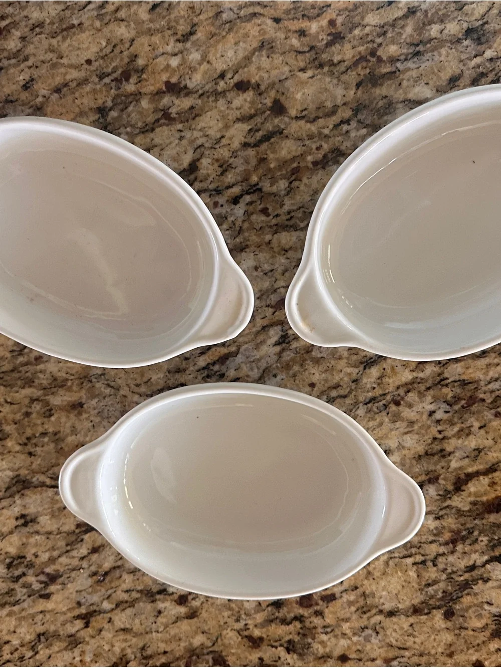 White Oval Ceramic Baking Dishes - Set of 3